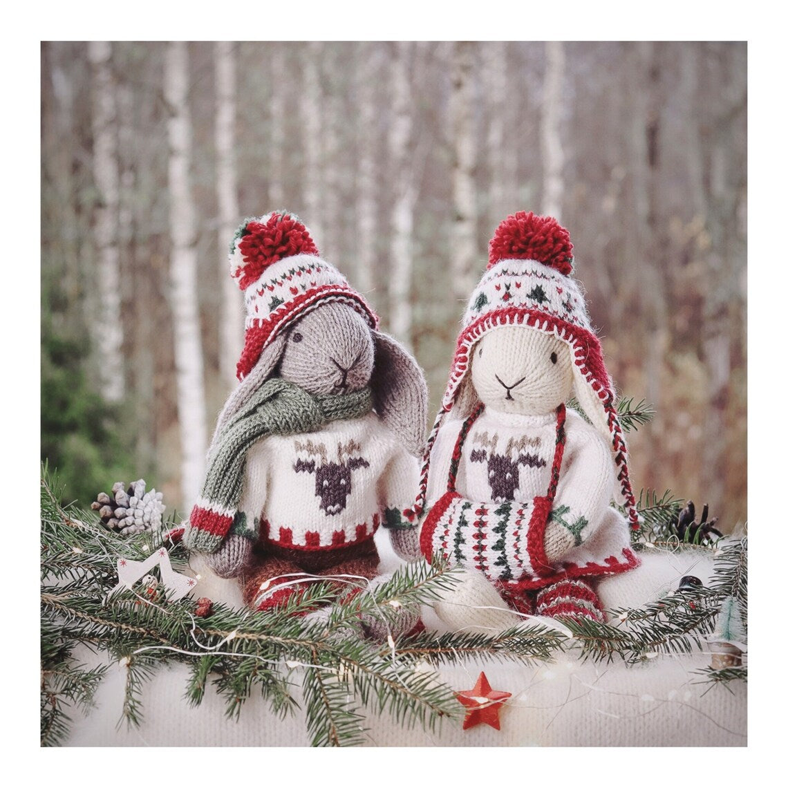 Сhristmas bunny and Сhristmas outfits patterns, Doll knitting pattern